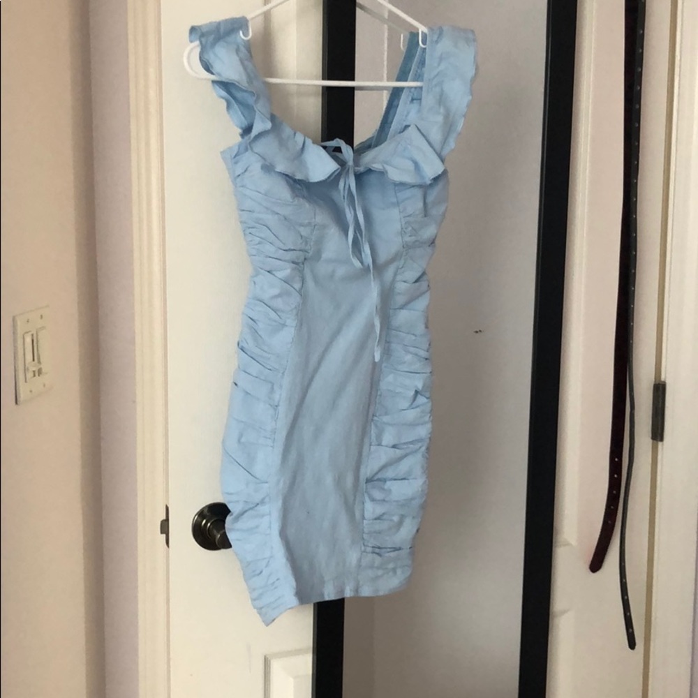 Light Blue New Condition Mini Dress